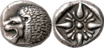 GREKISKA MYNT / GREEK COINS. IONIA. MILETOS (480-450 B.C.). AR obol