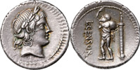 ROMERSKA MYNT / ROMAN COINS - Romerska republiken / Roman Republic. L. MARCIUS CENSORINUS (ca. 82 B.C.). AR denarius