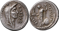 ROMERSKA MYNT / ROMAN COINS - Romerska republiken / Roman Republic. JULIUS CAESAR (44 B.C.). AR denarius