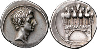 ROMERSKA MYNT / ROMAN COINS - Romerska republiken / Roman Republic. OCTAVIAN (30-29 B.C.). AR denarius