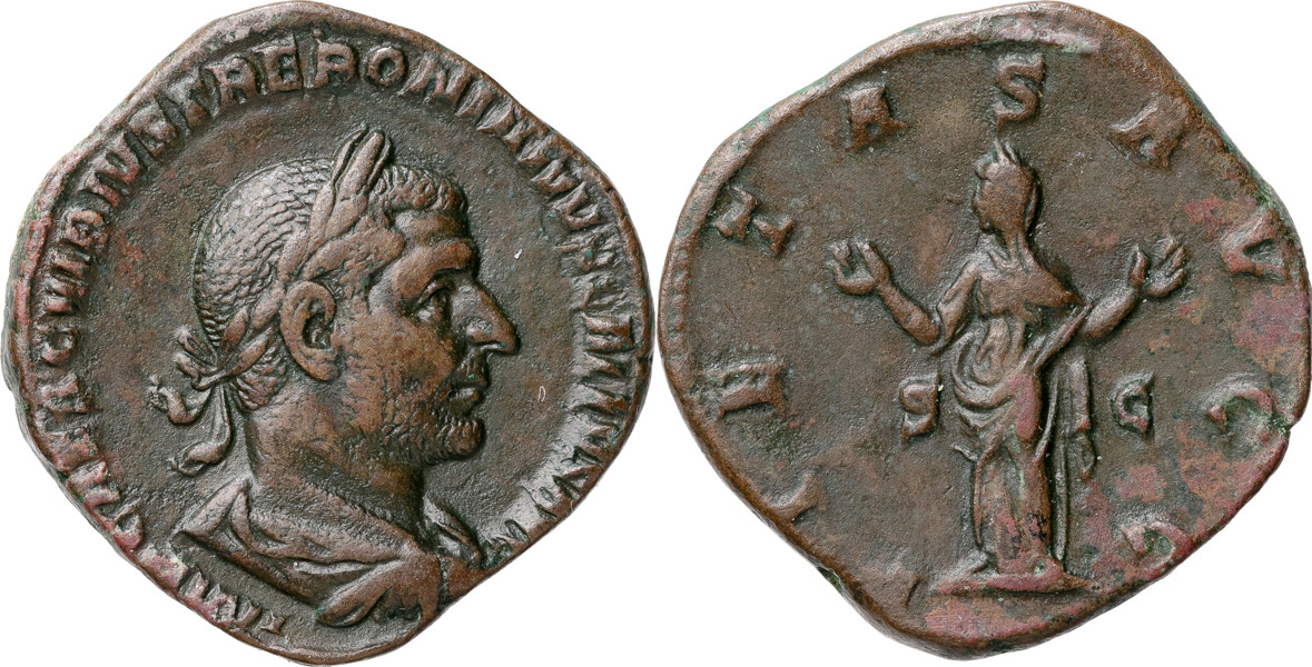 ROMERSKA MYNT / ROMAN COINS - Kejsardömet / Roman Empire. TREBONIANUS GALLUS (A.D. 235-270). AE sestertius
