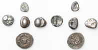 POSTER / LOTS. Greek Coins. 5 silver coins