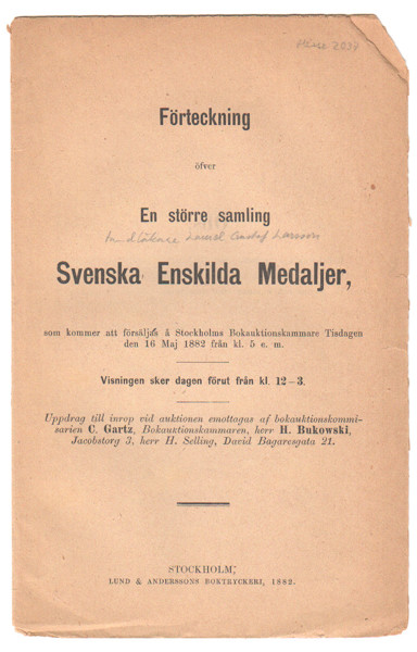 Bokauktionskammaren, (Larsson, 1882)