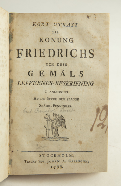 BERCH, C. R. Kort utkast til konung Friedrichs [...]
