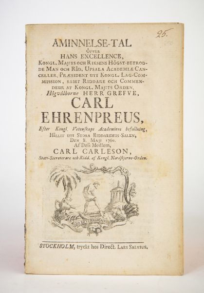CARLESON, C. Åminnelsetal öfver Hans Excellence … Carl Ehrenpreus.