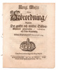 (1719-04-18) Angående Det gröfre och mindre Silfwer-Myntets gångbarhet