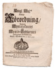 (1719-04-23) Kongl. maj:ts nådige Förordning, Angående Myntetecknens Och Mynte-Zedlarnes Indragande och Afsättiande.