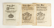 Tre offentliga tryck från 1600-talet