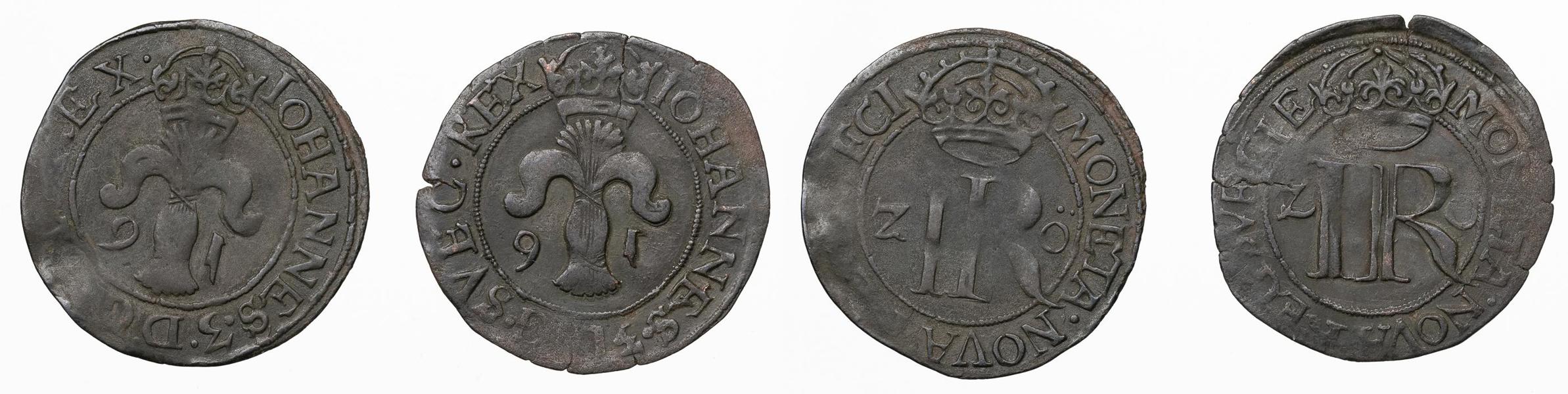 JOHAN III (1568-1592). Lot of 2