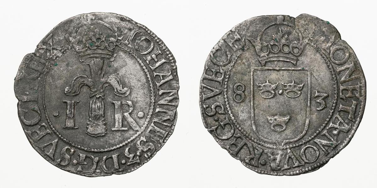 JOHAN III (1568-1592). 1/2 öre 1583