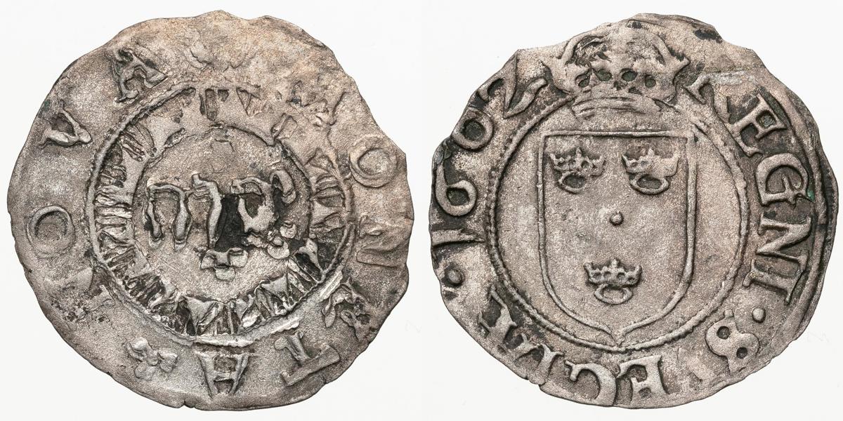 KARL, RIKSFÖRESTÅNDARE (1598-1604). 1/2 öre 1602