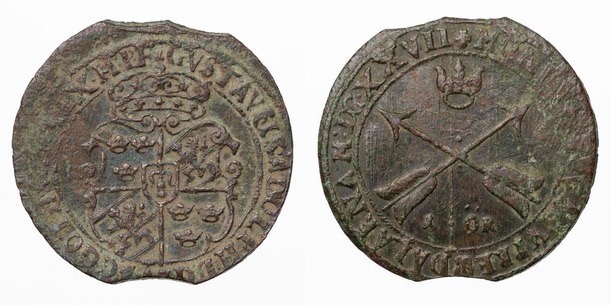 GUSTAV II ADOLF (1611-1632). Öre 1627