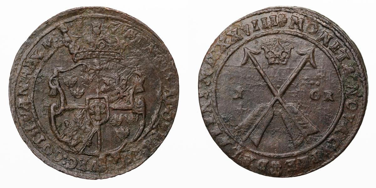 GUSTAV II ADOLF (1611-1632). Öre 1628