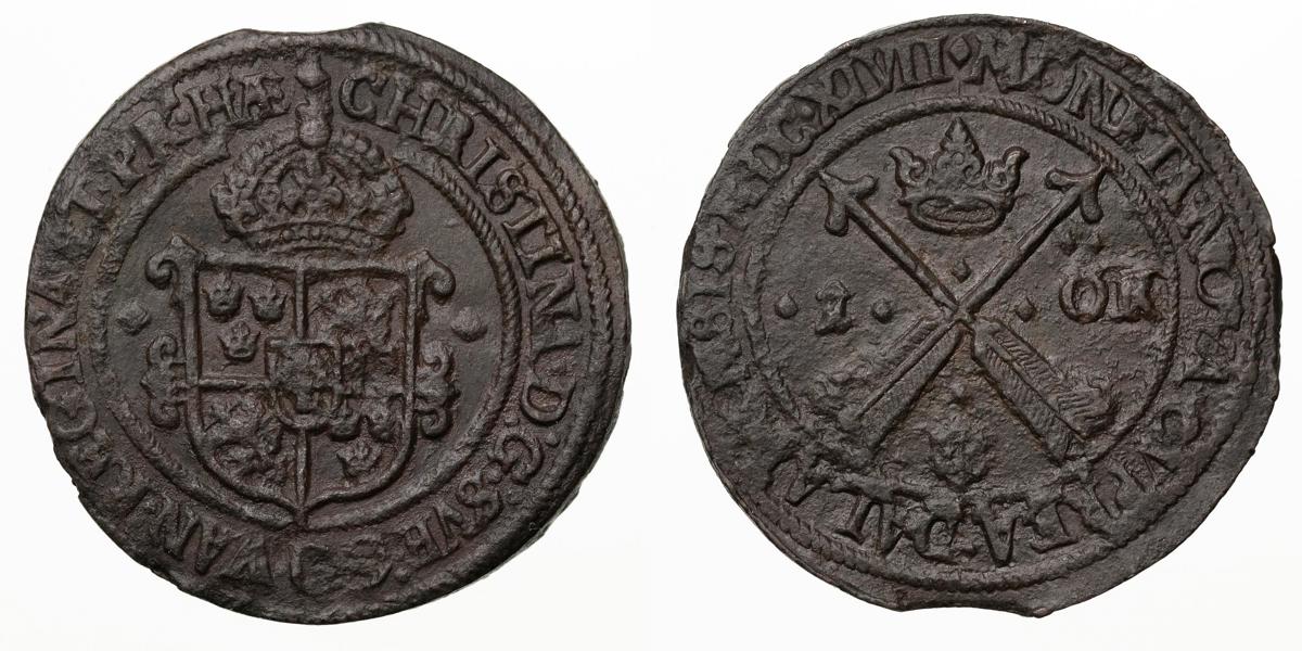 KRISTINA (1632-1654). Öre 1647