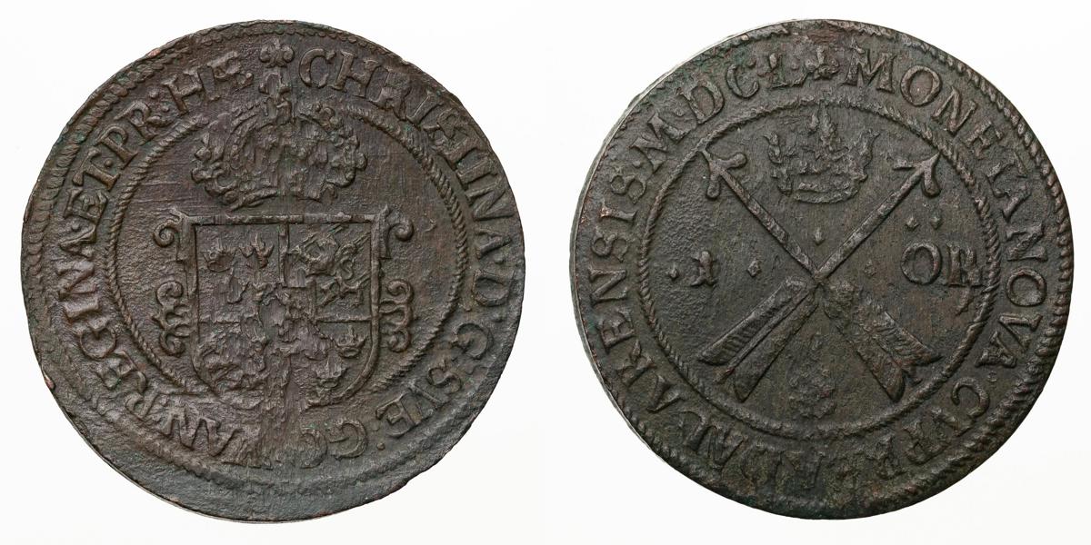 KRISTINA (1632-1654). Öre 1650