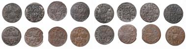 KRISTINA (1632-1654). Lot of 8