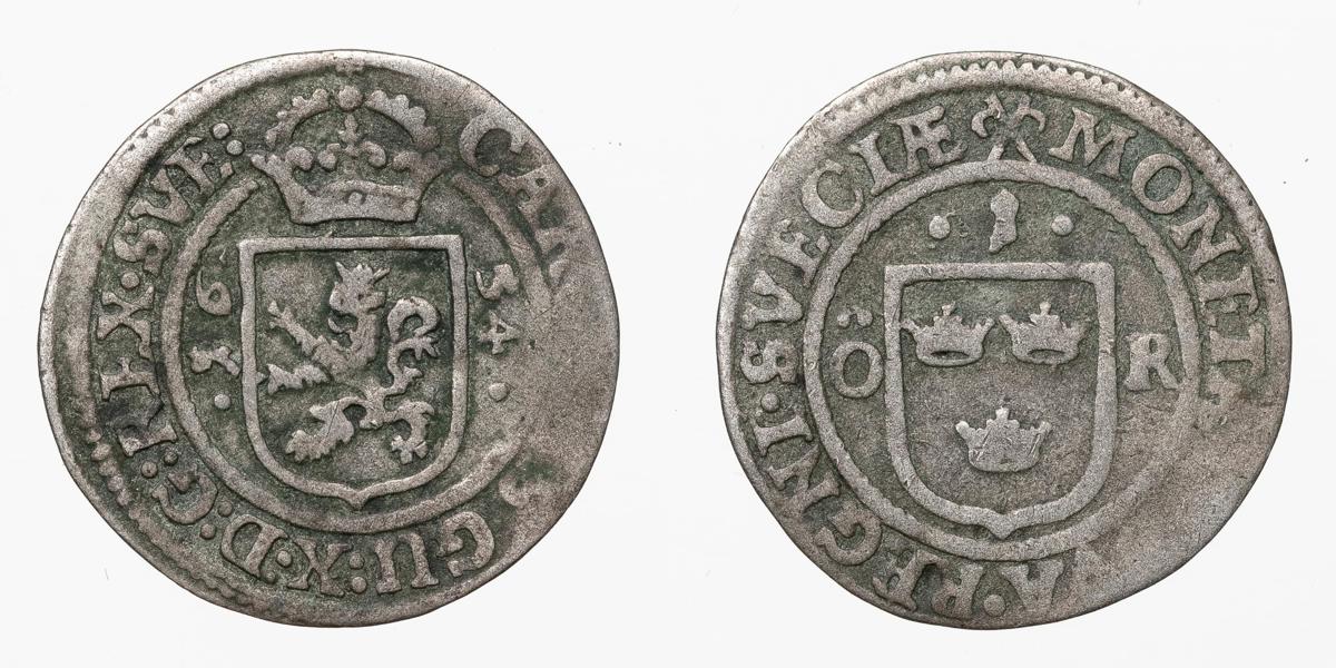KARL X GUSTAV (1654-1660). Öre 1654