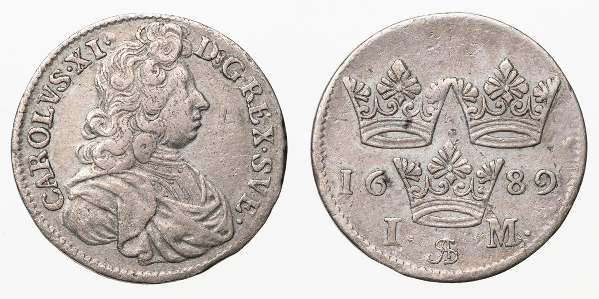 KARL XI (1660-1697). Mark 1689