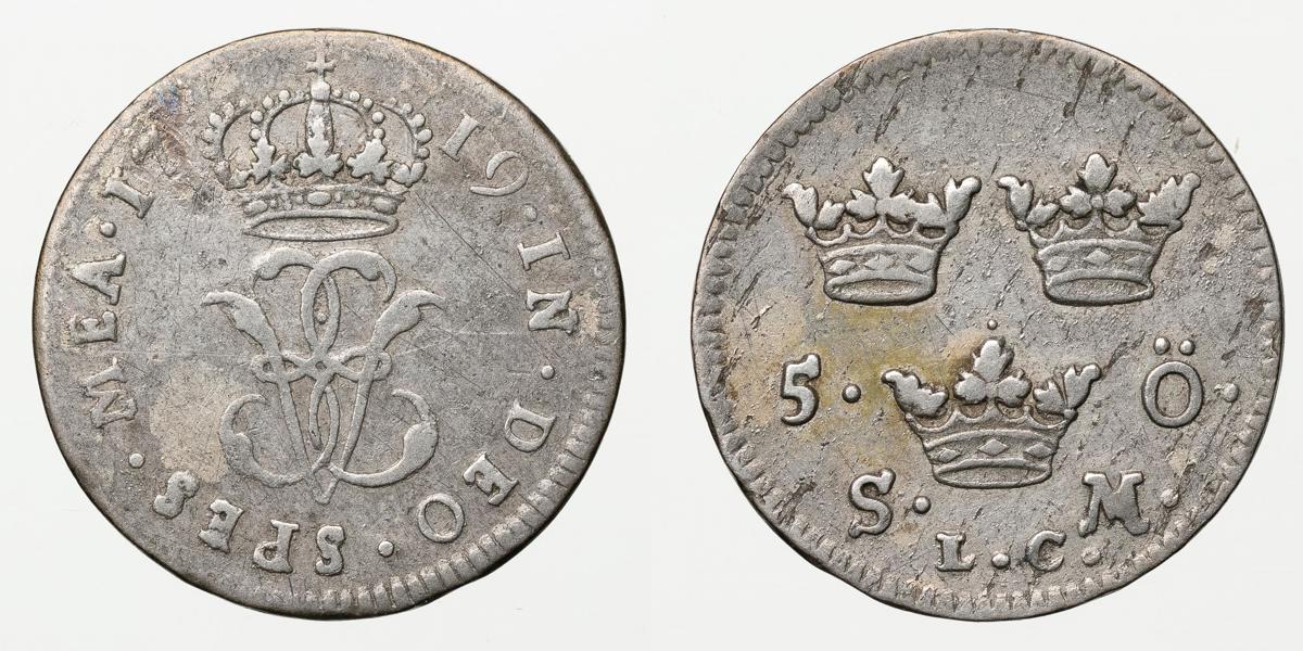 ULRIKA ELEONORA (1718-1720). 5 öre 1719