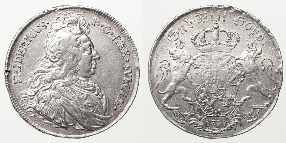 FREDRIK (1720-1751). Riksdaler 1727