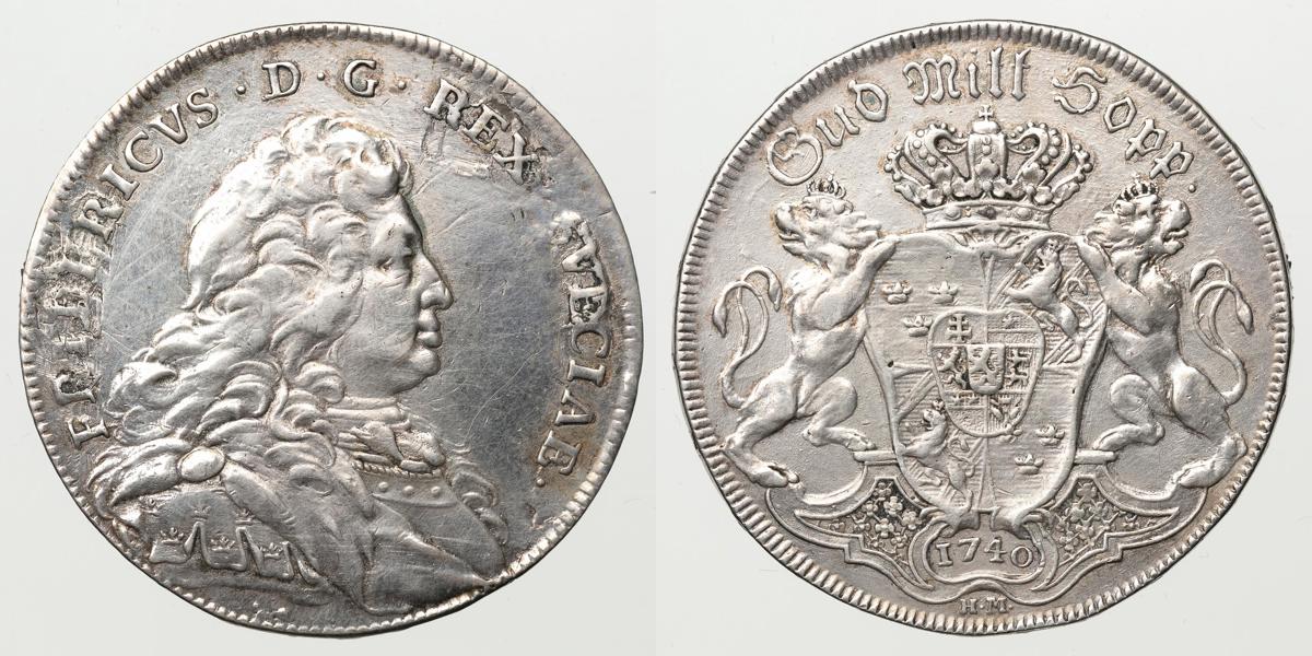 FREDRIK (1720-1751). Riksdaler 1740
