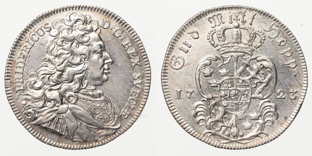 FREDRIK (1720-1751). 1/4 riksdaler 1723