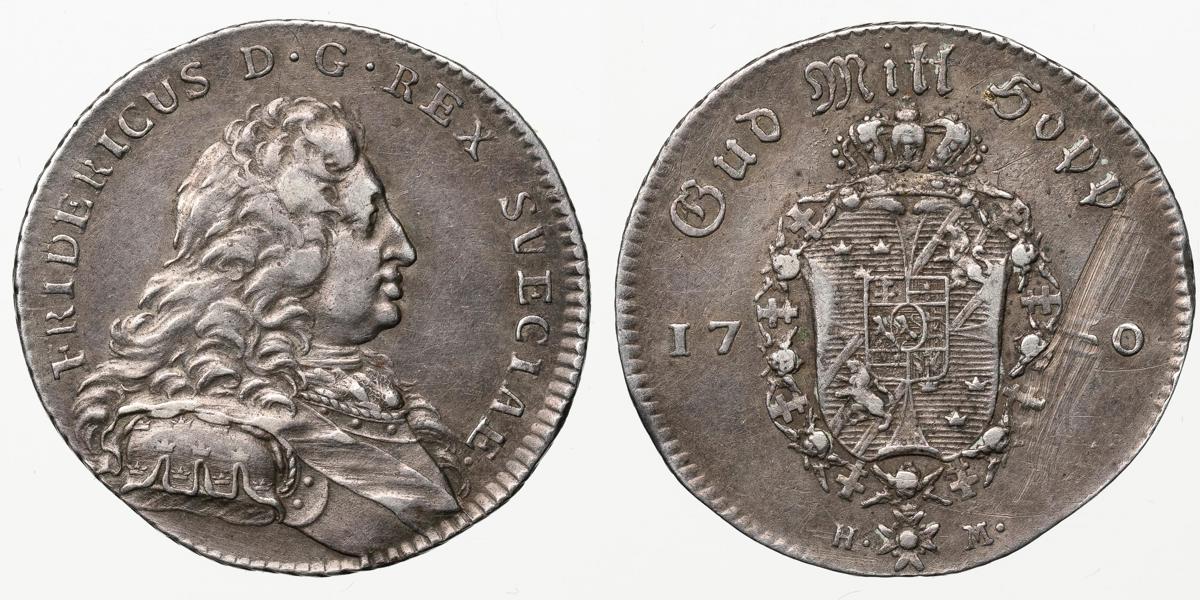 FREDRIK (1720-1751). 1/4 riksdaler 1750