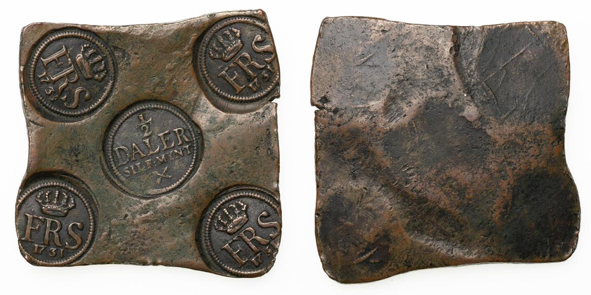 FREDRIK (1720-1751). 1/2 daler SM 1731