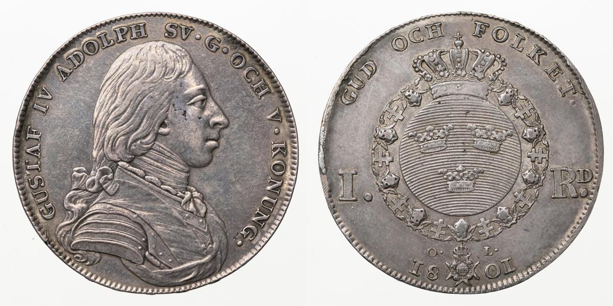 GUSTAV IV ADOLF (1792-1809). Riksdaler 1801