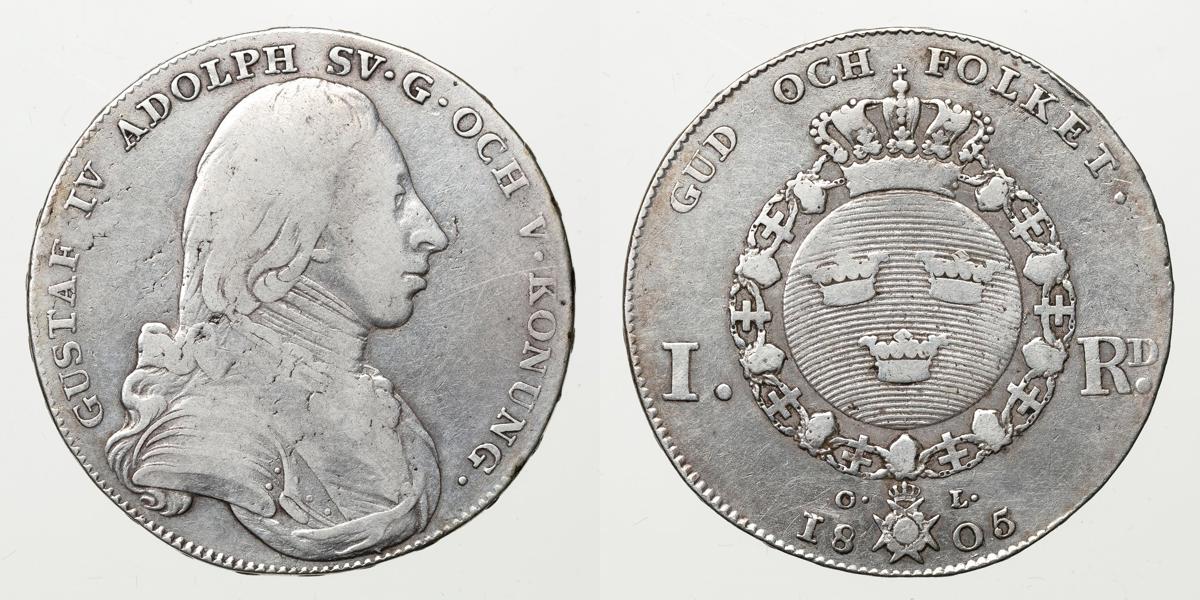 GUSTAV IV ADOLF (1792-1809). Riksdaler 1805