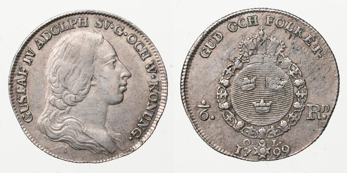 GUSTAV IV ADOLF (1792-1809). 1/6 riksdaler 1799