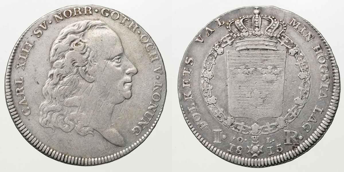 KARL XIII (1809-1818). Riksdaler 1815