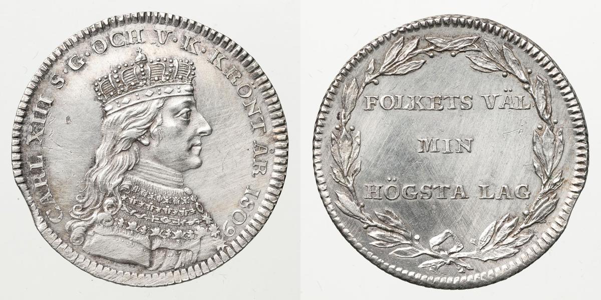 KARL XIII (1809-1818). 1/3 riksdaler 1809