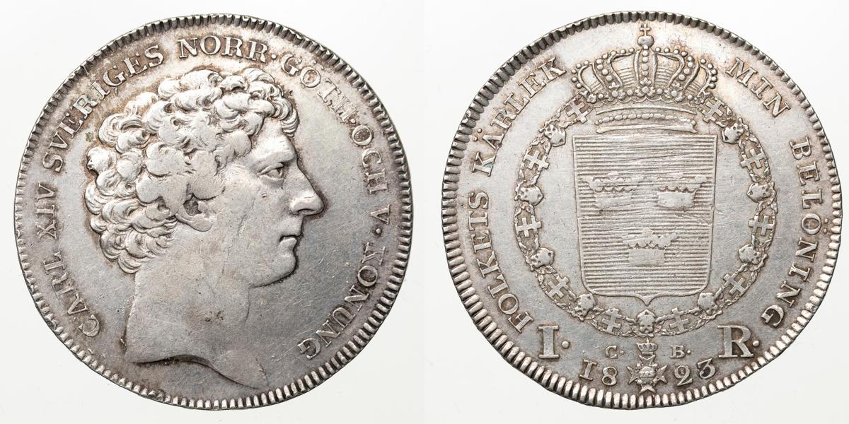 KARL XIV JOHAN (1818-1844). Riksdaler 1823
