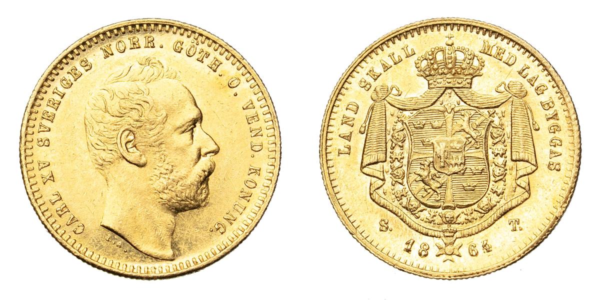 KARL XV (1859-1872). Dukat 1864