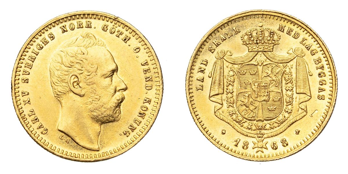 KARL XV (1859-1872). Dukat 1868