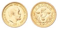 OSKAR II (1872-1907). 5 kronor 1901