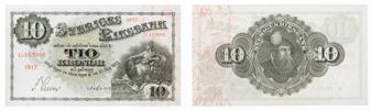 GUSTAV V (1907-1950). 10 kronor 1917