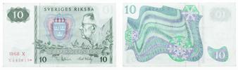 GUSTAV VI ADOLF (1950-1973). 10 kronor 1968