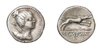 POSTUMIUS. AR denarius