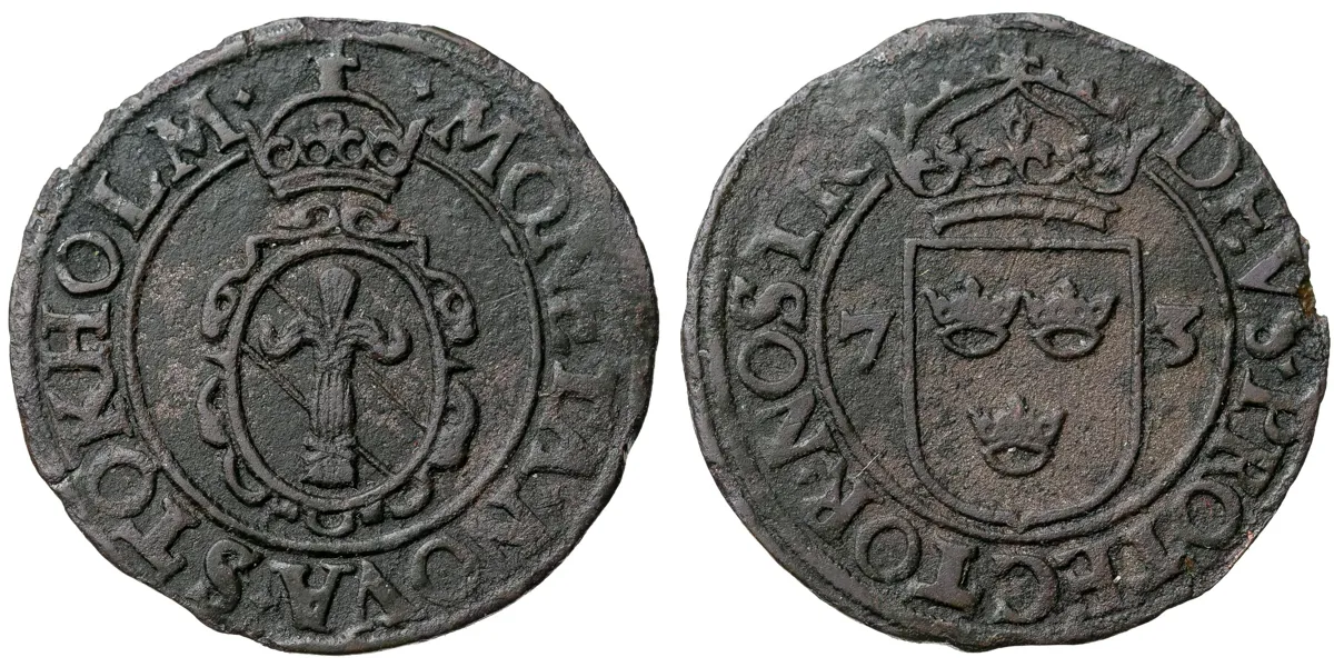 JOHAN III (1568-1592). 2 öre 1573