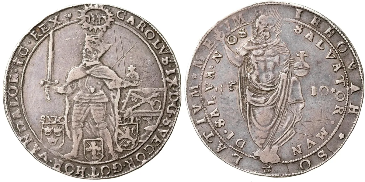 KARL IX (1604-1611). Riksdaler 1610