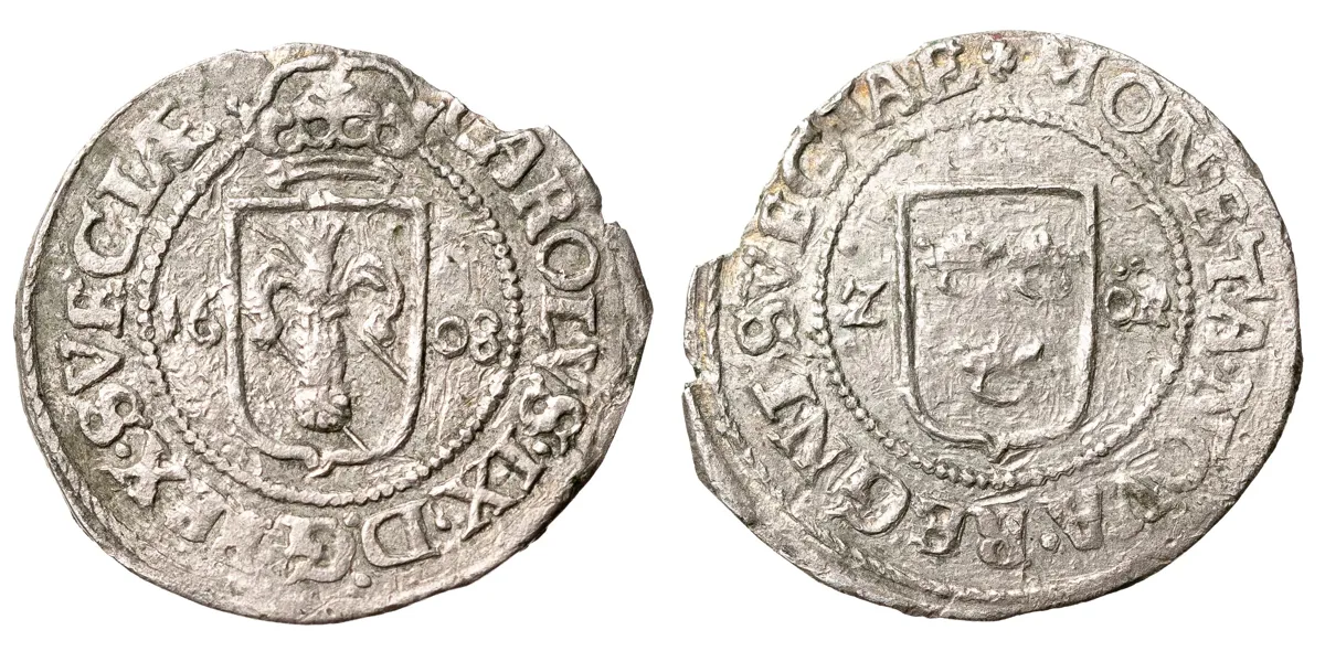 KARL IX (1604-1611). 2 öre 1608