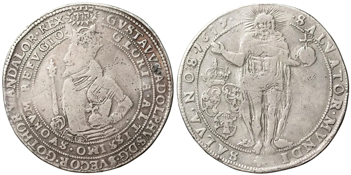 GUSTAV II ADOLF (1611-1632). Riksdaler 1617