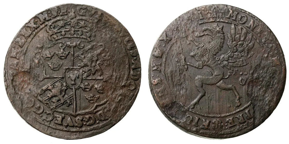 GUSTAV II ADOLF (1611-1632). Öre 1628