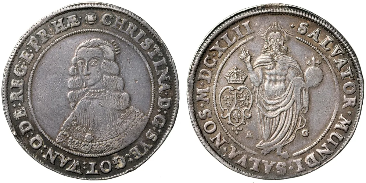 KRISTINA (1632-1654). Riksdaler 1642