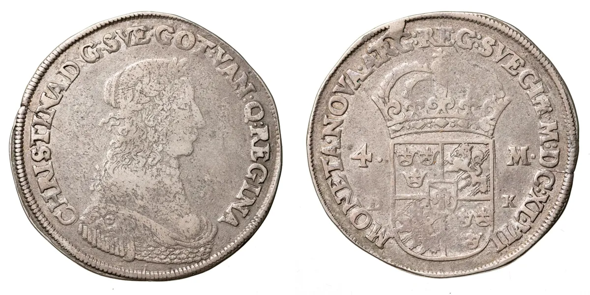 KRISTINA (1632-1654). 4 mark 1647