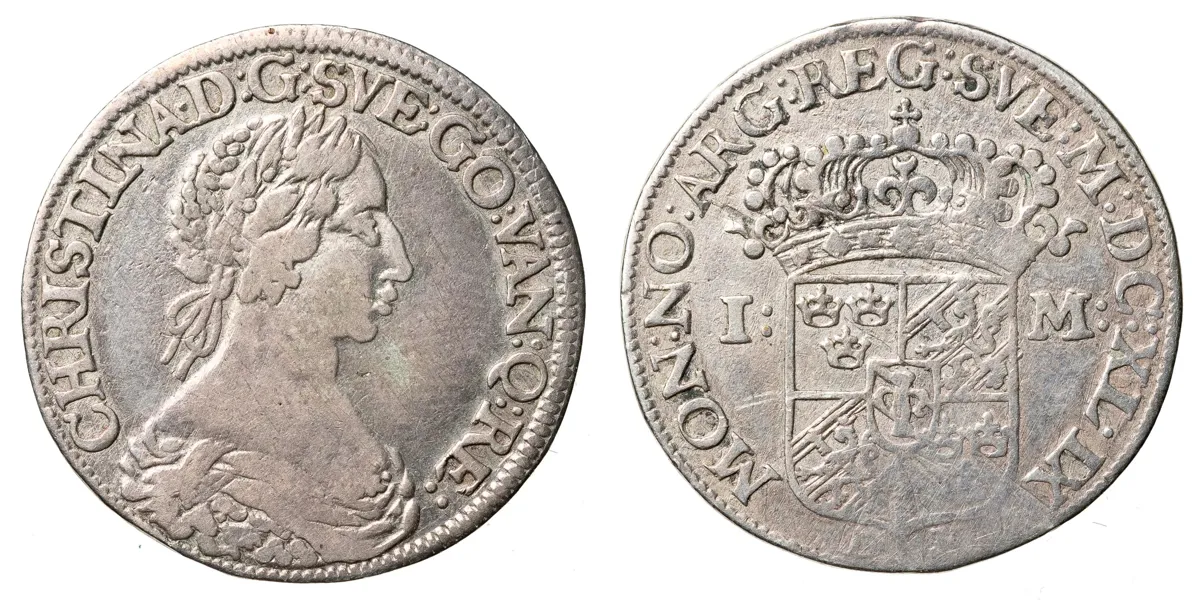 KRISTINA (1632-1654). Mark 1649