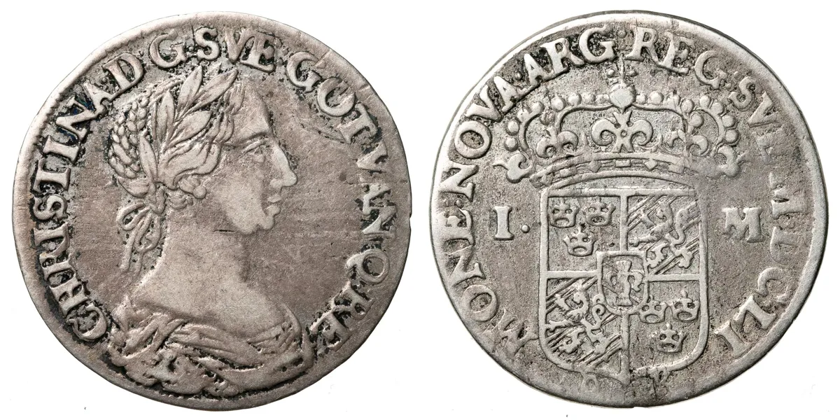 KRISTINA (1632-1654). Mark 1651