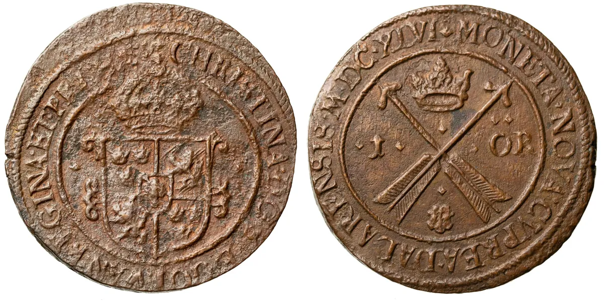 KRISTINA (1632-1654). Öre 1646